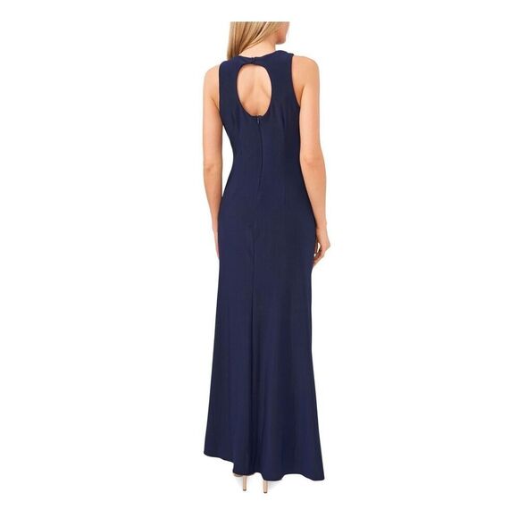 MSK 93900363L Sz 16 Navy Style Setter Embellished Front-Slit Evening Gown - Picture 12 of 12
